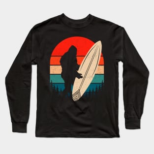 Retro Bigfoot Surfing Long Sleeve T-Shirt